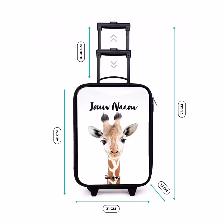 Gerrie Giraffe Kinderkoffer - Zwart klein -productfoto_formaten