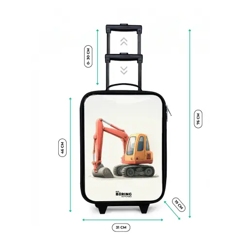 Graafmachine - Getekend - Oranje Kinderkoffer - Zwart klein -productfoto_formaten