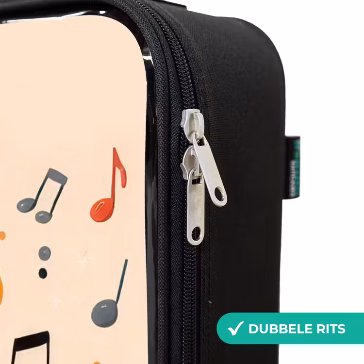 Muis - Saxofoon - Muziek Kinderkoffer - Zwart klein -rits_NL