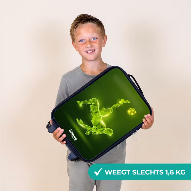 Groene neon omhaal in actie Kinderkoffer - Zwart klein -sfeer4_NL