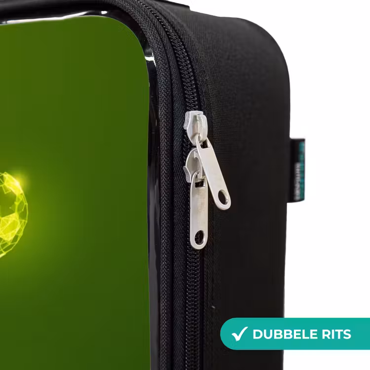 Groene neon omhaal in actie Kinderkoffer - Zwart klein -rits_NL