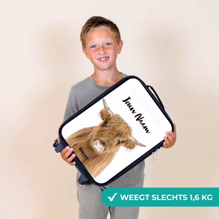 Halbe Hooglander Kinderkoffer - Zwart klein -sfeer4_NL