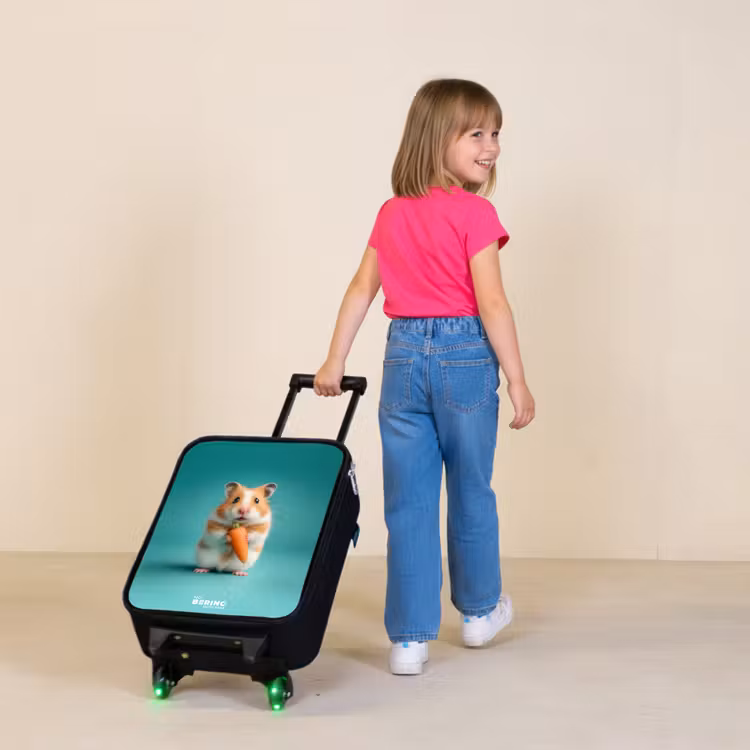 Hamster - Wortel - Dier Kinderkoffer - Zwart klein -sfeer1