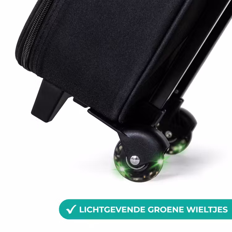 Hartjes in zachte beige tinten Kinderkoffer - Zwart klein -wiel_NL