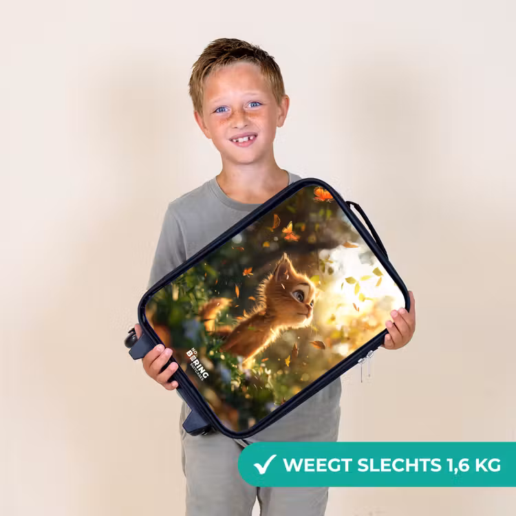 Hendrik herfstkatje Kinderkoffer - Zwart klein -sfeer4_NL