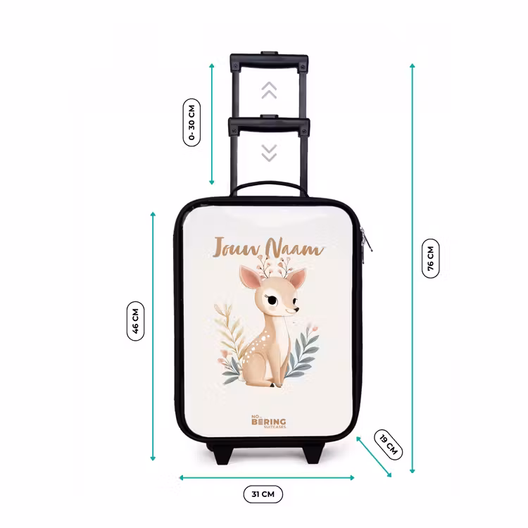 Hertje omringd door planten in beige tinten Kinderkoffer - Zwart klein -productfoto_formaten