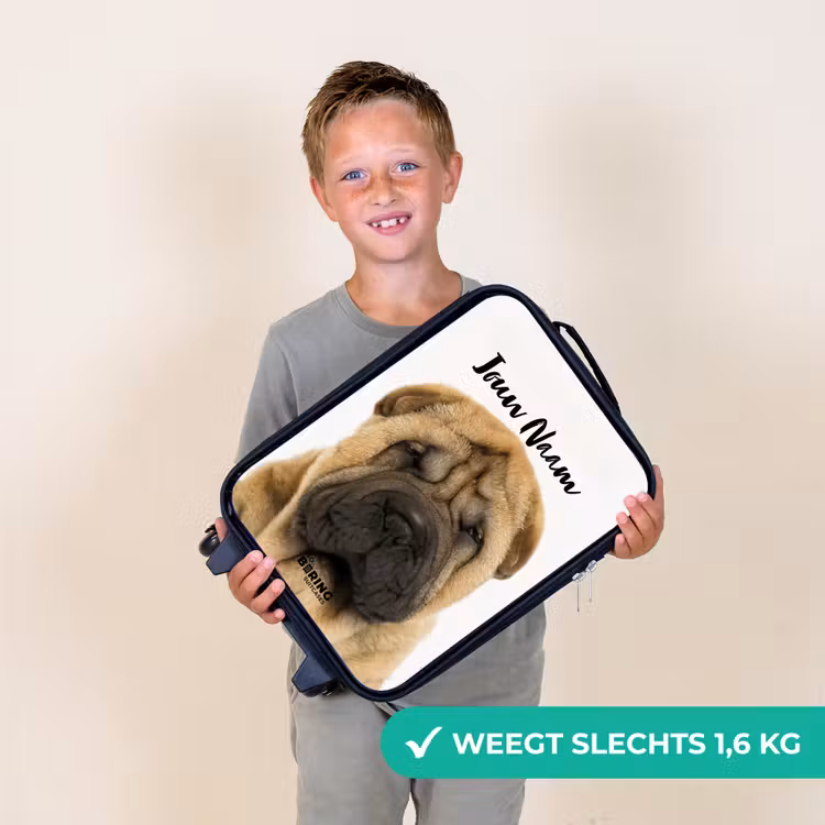 Hondje met Boos Hoofd Kinderkoffer - Zwart klein -sfeer4_NL
