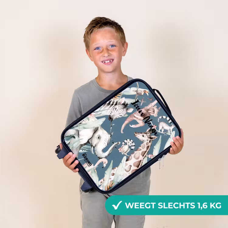 Jungle Dierenfeest Kinderkoffer - Zwart klein -sfeer4_NL