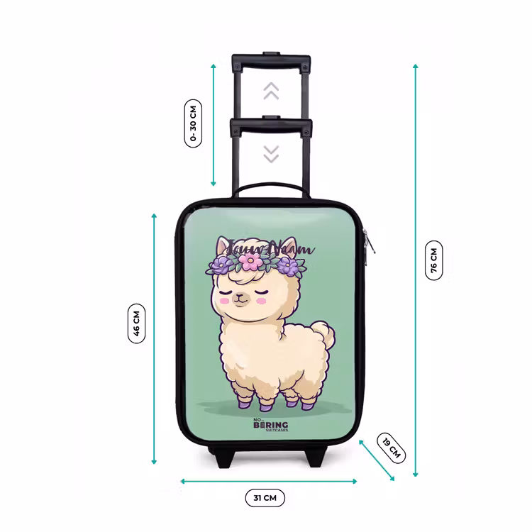 Kawai - Alpaca - Groen Kinderkoffer - Zwart klein -productfoto_formaten