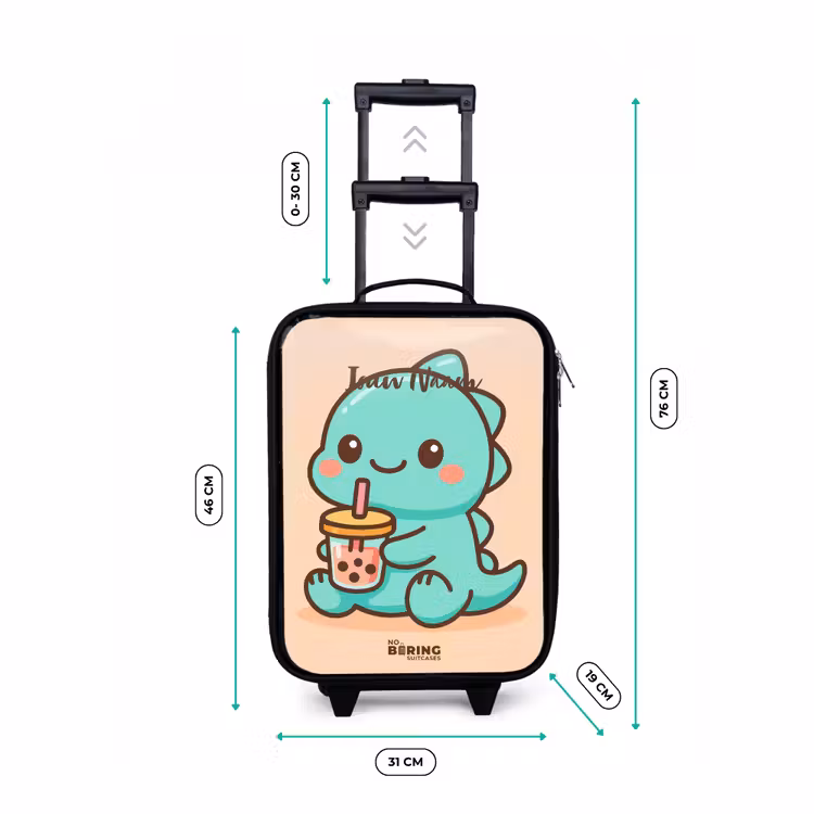 Kawai - Dino - Bubbletea Kinderkoffer - Zwart klein -productfoto_formaten