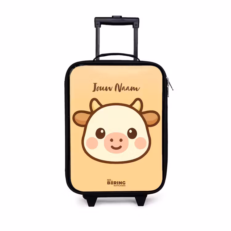 Kawai - Koe - Bruin Kinderkoffer - Zwart klein -3d