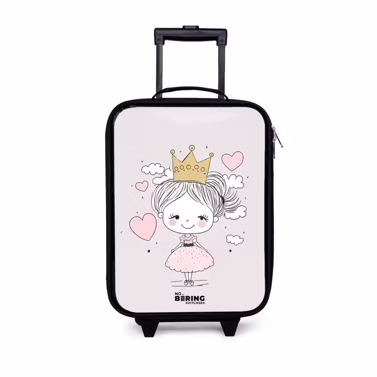 Kleine prinses met hartjes Kinderkoffer - Zwart klein -3d