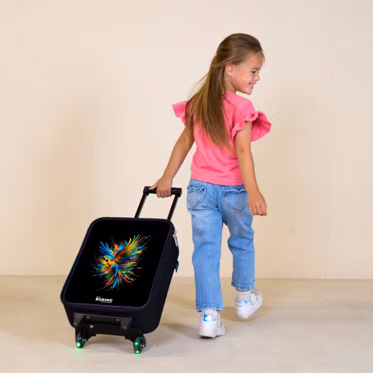 Kleurrijke papegaai Kinderkoffer - Zwart klein -sfeer1