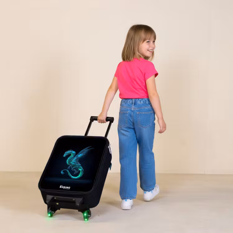 Legendarische cyberdraak Kinderkoffer - Zwart klein -sfeer1