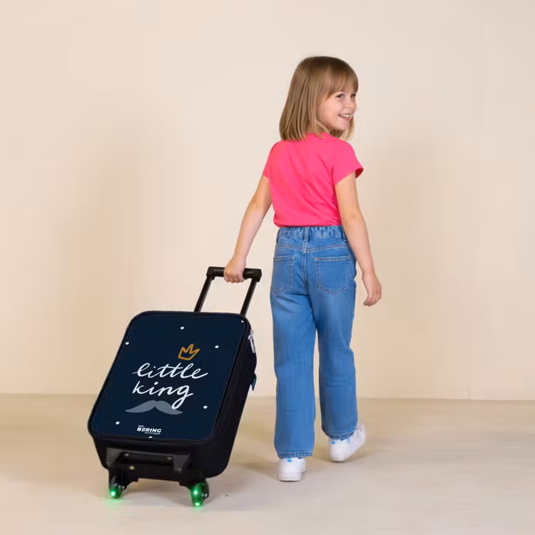 Little king met stippen Kinderkoffer - Zwart klein -sfeer1