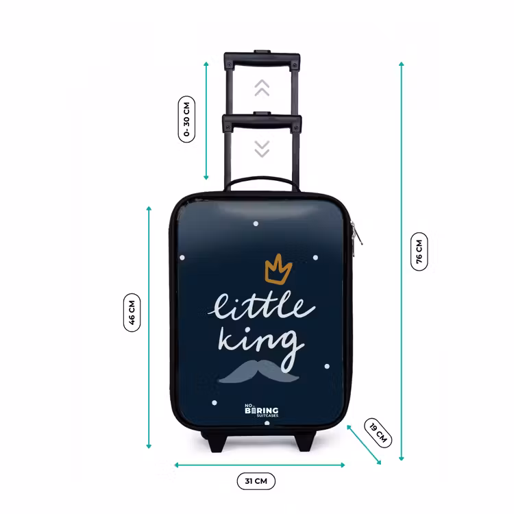 Little king met stippen Kinderkoffer - Zwart klein -productfoto_formaten