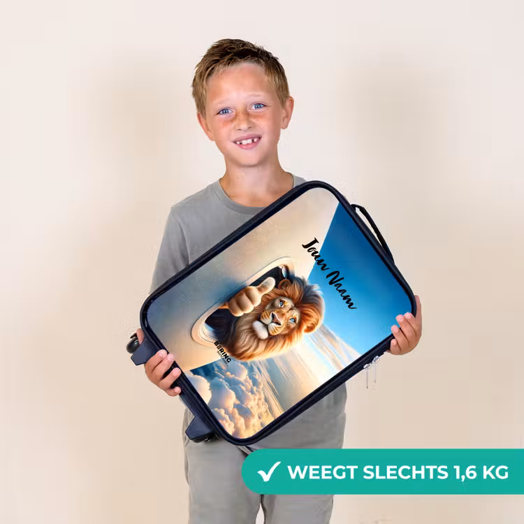 Luchtpiloot leeuw Kinderkoffer - Zwart klein -sfeer4_NL