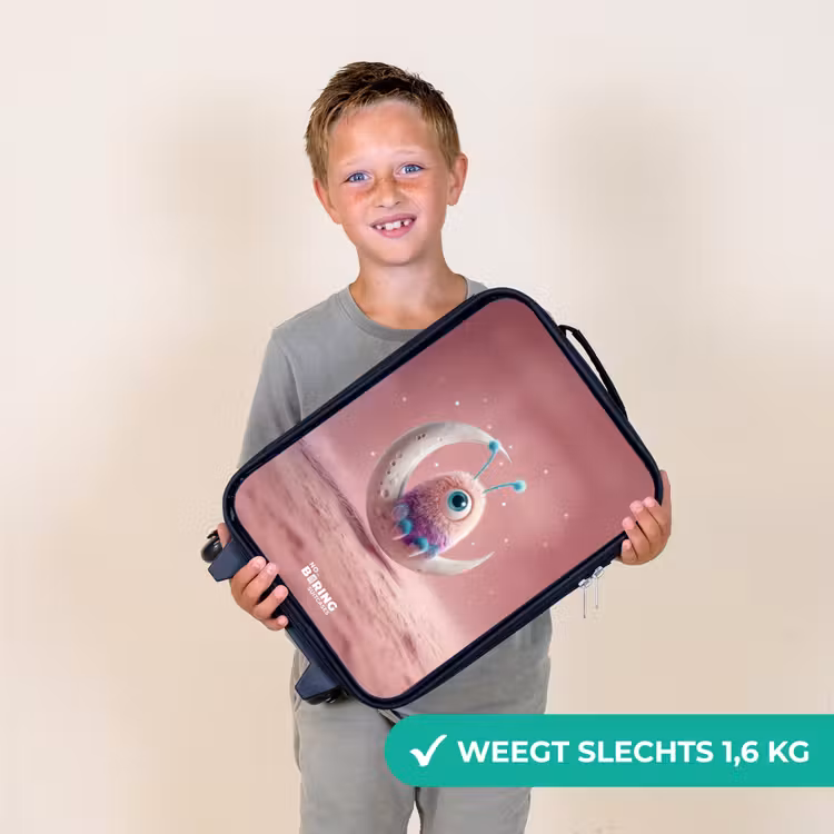 Maanwip met Pluizig Wezentje Kinderkoffer - Zwart klein -sfeer4_NL