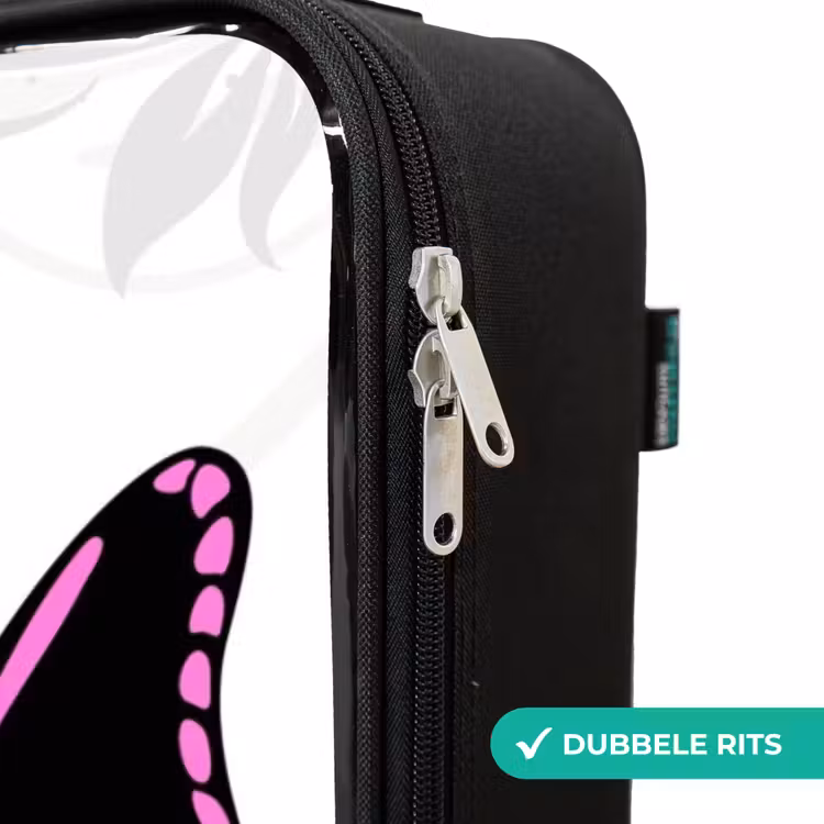 Magenta monarch Kinderkoffer - Zwart klein -rits_NL