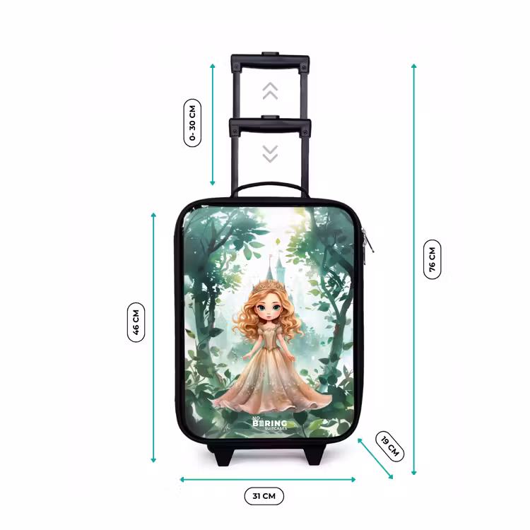 Meisje met blond haar in het bos Kinderkoffer - Zwart klein -productfoto_formaten