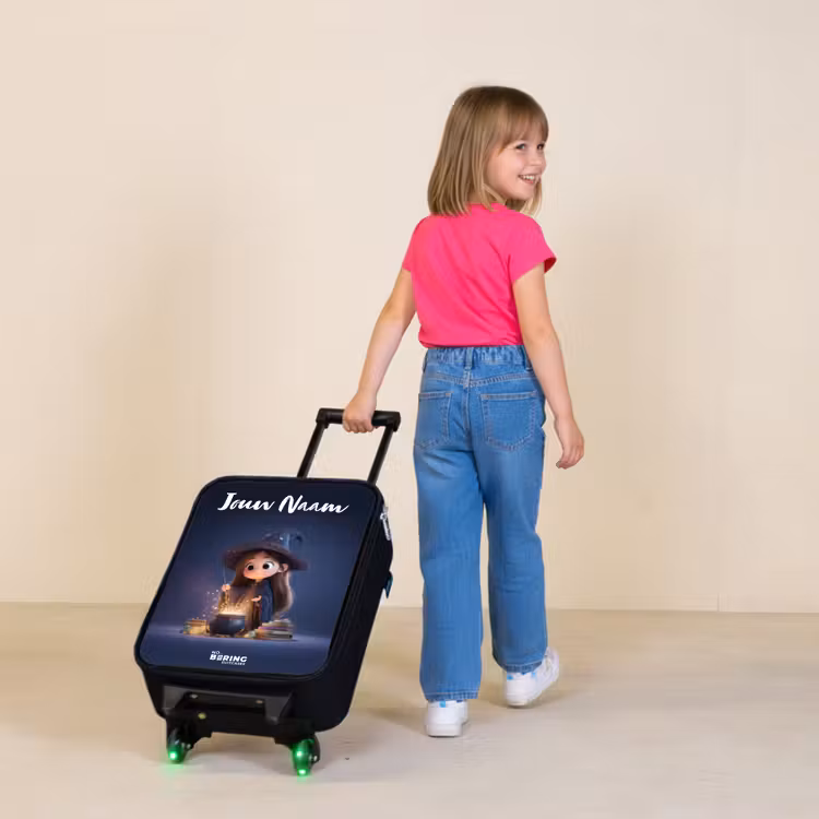 Betoverend meisje met ketel Kinderkoffer - Zwart klein -sfeer1
