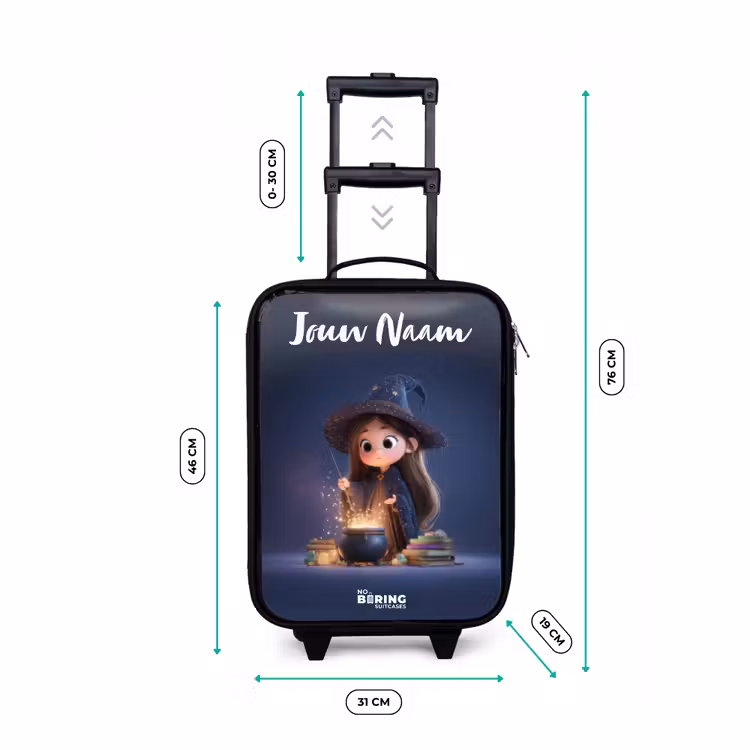 Betoverend meisje met ketel Kinderkoffer - Zwart klein -productfoto_formaten
