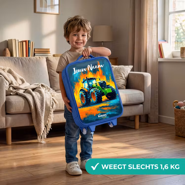 Abstract - Tractor - Groen Kinderkoffer - Blauw klein -sfeer2_NL