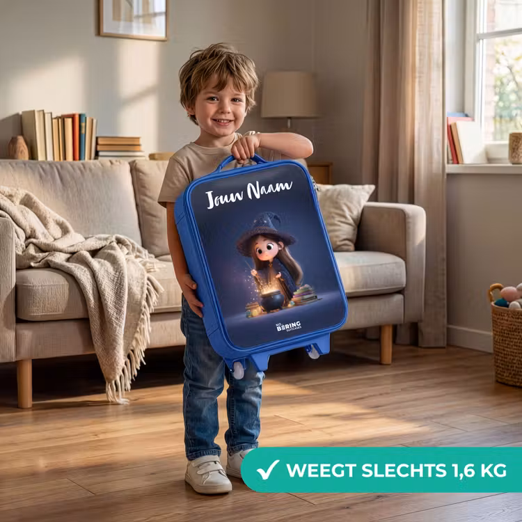 Betoverend meisje met ketel Kinderkoffer - Blauw klein -sfeer2_NL