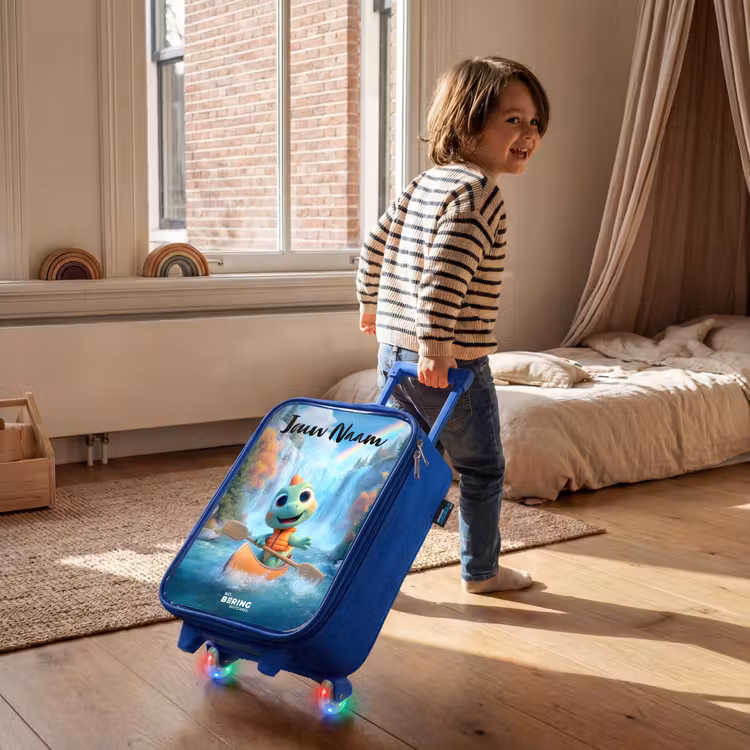 Dino - Natuur - Waterval Kinderkoffer - Blauw klein -sfeer1