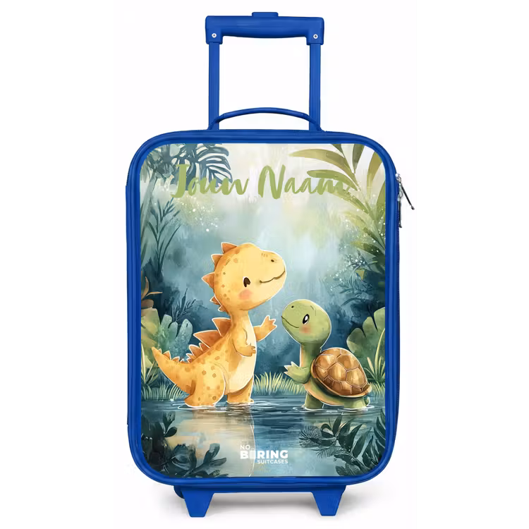 Dino - Schildpad - Jungle Kinderkoffer - Blauw klein -zz3dotto