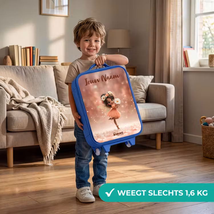 Fee met madeliefjes Kinderkoffer - Blauw klein -sfeer2_NL
