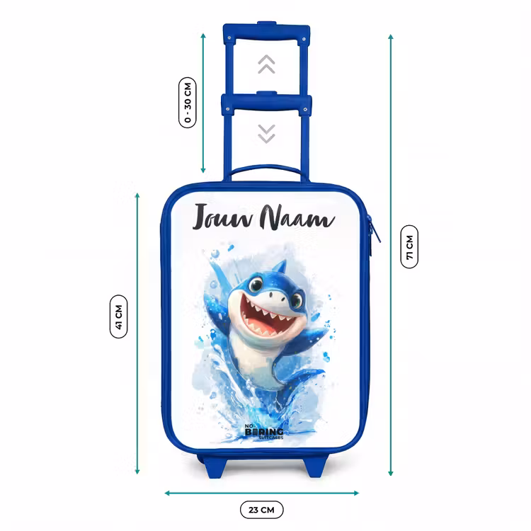 Haai - Tanden - Water Kinderkoffer - Blauw klein -productfoto_formaten