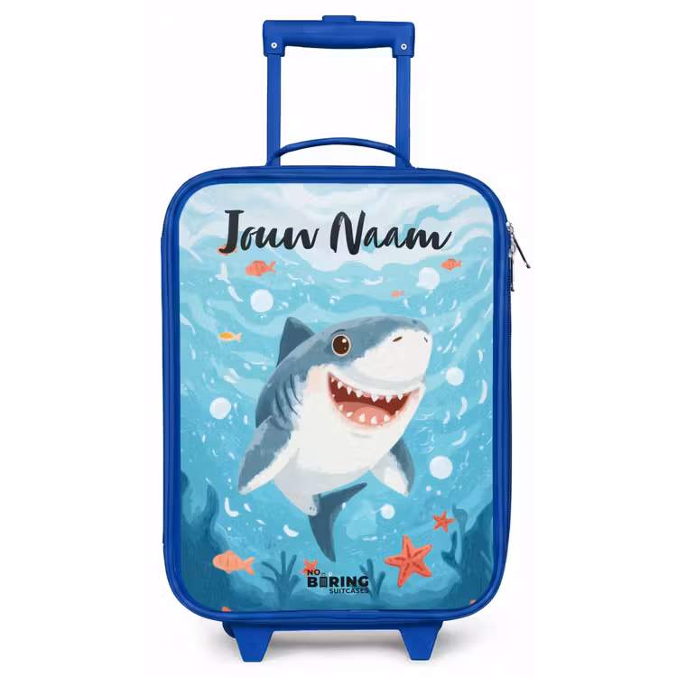 Haai - Water - Zee Kinderkoffer - Blauw klein -zz3dotto
