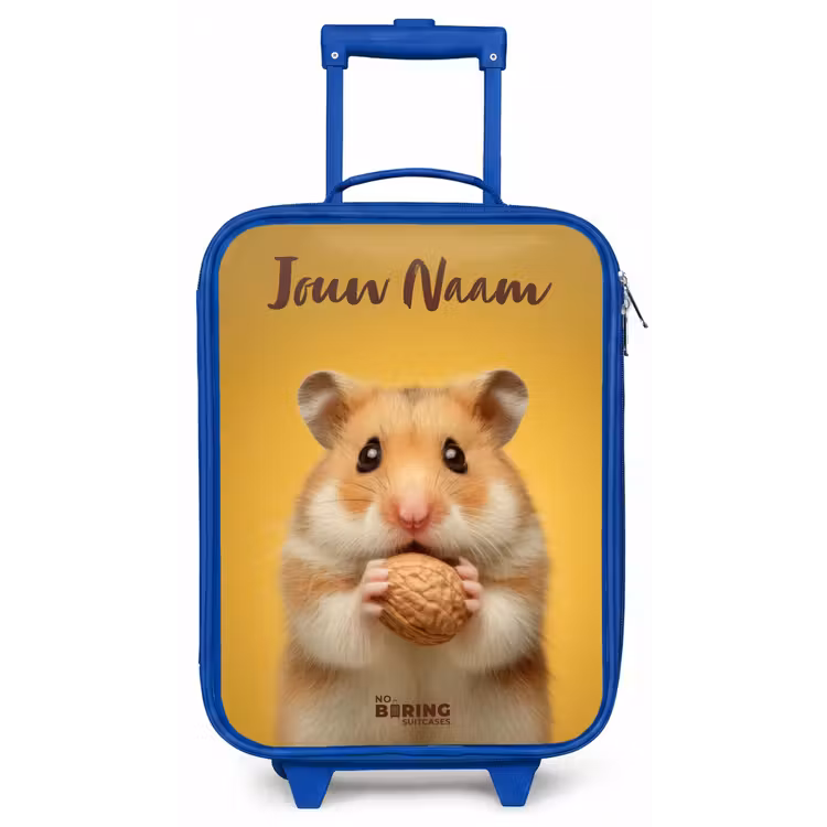 Hamster - Walnoot - Dier Kinderkoffer - Blauw klein -zz3dotto