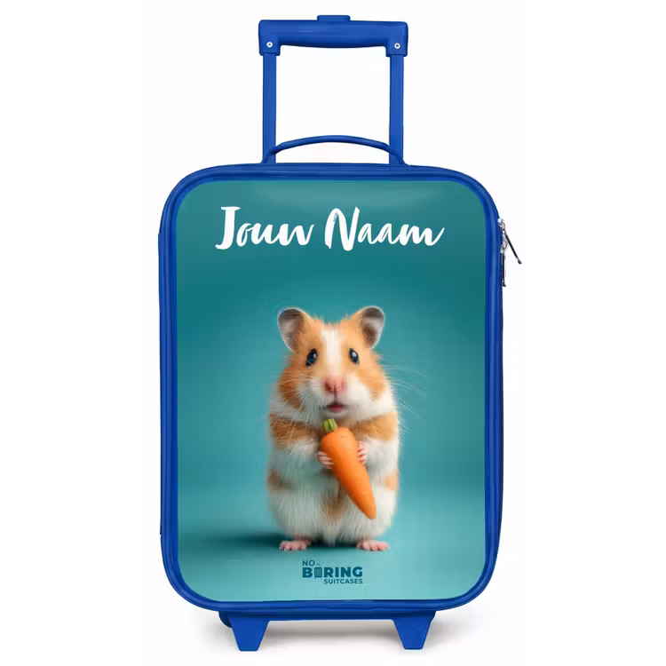 Hamster - Wortel - Dier Kinderkoffer - Blauw klein -zz3dotto