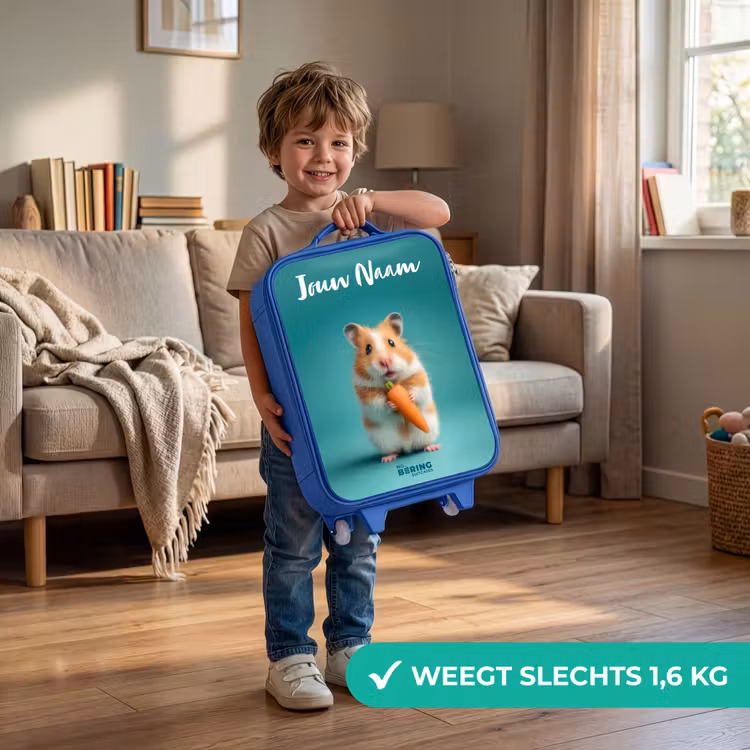 Hamster - Wortel - Dier Kinderkoffer - Blauw klein -sfeer2_NL