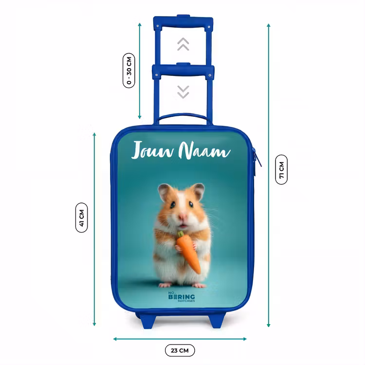 Hamster - Wortel - Dier Kinderkoffer - Blauw klein -productfoto_formaten