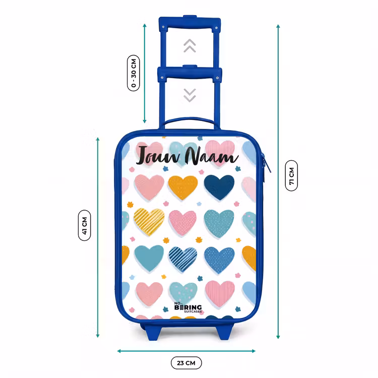 Hartjes - Pastel - Patroon Kinderkoffer - Blauw klein -productfoto_formaten