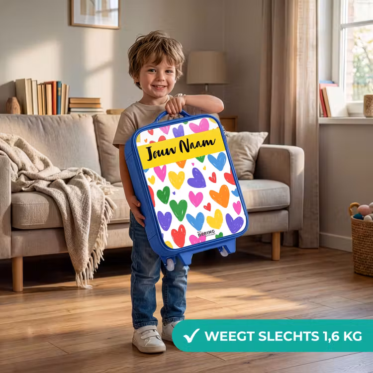 Hartjes - Patroon - Kleurrijk Kinderkoffer - Blauw klein -sfeer2_NL
