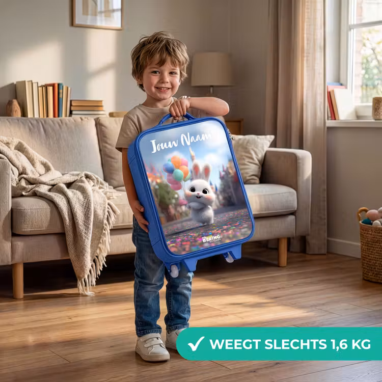 konijn - Ballonnen Kinderkoffer - Blauw klein -sfeer2_NL