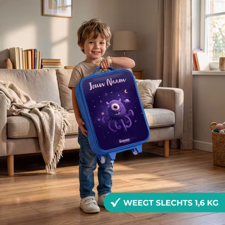 Kosmisch tentakelmonster Kinderkoffer - Blauw klein -sfeer2_NL