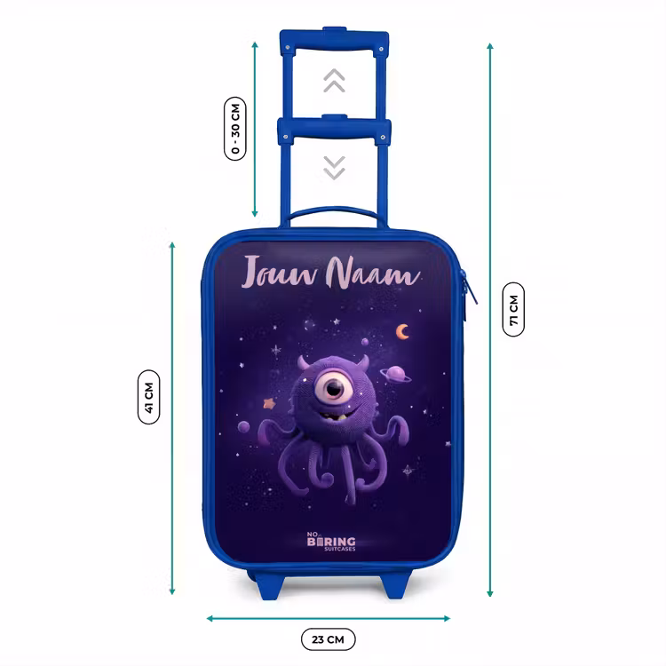Kosmisch tentakelmonster Kinderkoffer - Blauw klein -productfoto_formaten