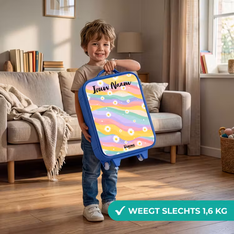 Madeliefjes - Kleurrijk - Pastel Kinderkoffer - Blauw klein -sfeer2_NL