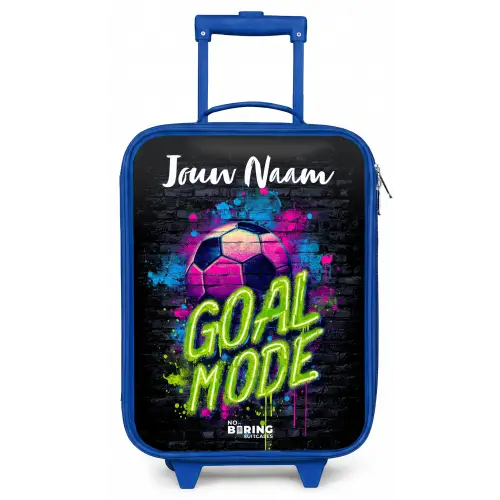 Neon - Graffiti - Voetbal - Kleurrijk Kinderkoffer - Blauw klein -zz3dotto