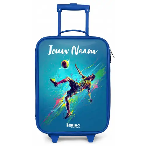 Neon - Voetbal - Schop - Kleurrijk Kinderkoffer - Blauw klein -zz3dotto