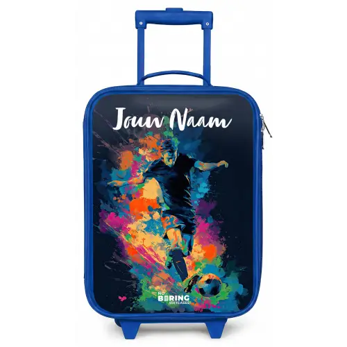 Neon - Voetballer - Kleurrijk Kinderkoffer - Blauw klein -zz3dotto