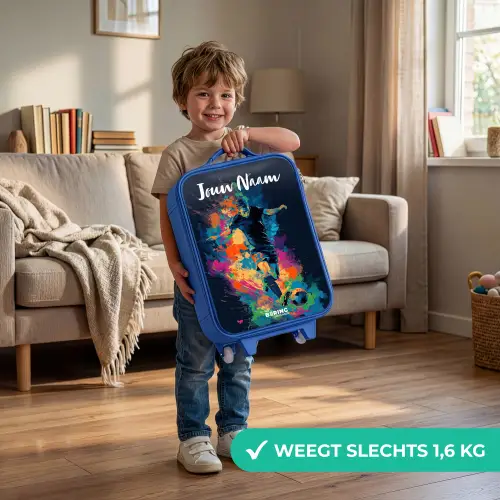 Neon - Voetballer - Kleurrijk Kinderkoffer - Blauw klein -sfeer2_NL
