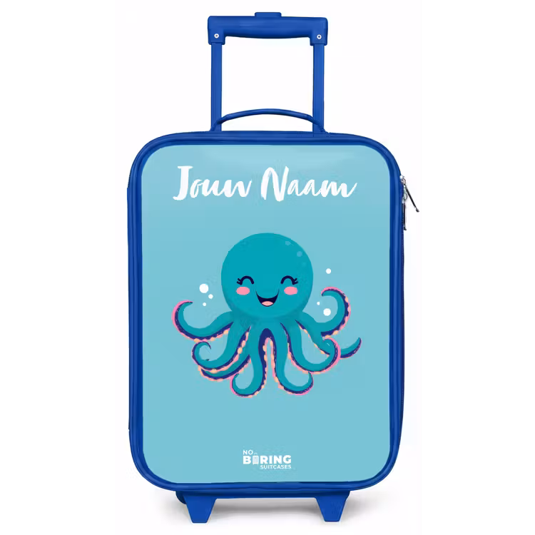 Octopus - Water - Blauw Kinderkoffer - Blauw klein -zz3dotto