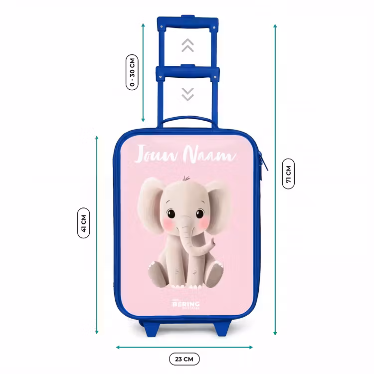 Olifant - Grijs - Baby - Slurf Kinderkoffer - Blauw klein -productfoto_formaten