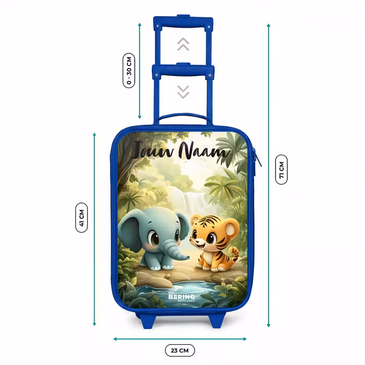 Olifant - Tijger - Bos - Jungle Kinderkoffer - Blauw klein -productfoto_formaten